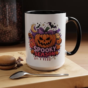 Spooky Season Mug - Halloween Pumpkin Mug - Spooky Vibes Mug - Fall Coffee Cup - Pumpkin Spice Mug - Halloween Mug Gift - 11oz 15oz Mug
