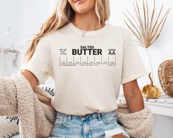 Camiseta de mantequilla salada, divertida camiseta con juego de palabras sobre comida, regalo de panadero