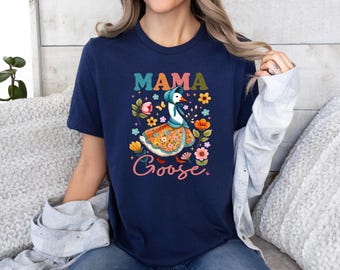 Mama Goose Shirt - Funny Mom Life Tee, Retro Goose Lover Gift