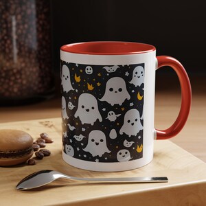 Cute Ghosts Coffee Mug 11oz, Festive Ceramic Mug, Fall Aesthetic Mug, Halloween Theme Mug, Perfect Gift For Teacher, Fall Decor Ghost Cup
