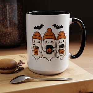 Cute Halloween Ghost Mug - Pumpkin Halloween Mug - Spooky Season Mug - Cute Ghost Cup - Halloween Mug Gift - 11oz 15oz Mug