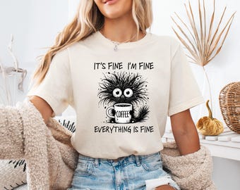 Funny Black Cat T-Shirt, Meme Shirt, Stressed Cat