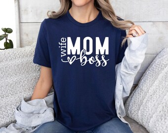 Camiseta "Esposa, Mamá, Jefa" - Camiseta retro de moda para mamá