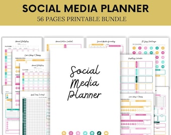 Social Media Planner – Content Calendar, Small Business (Instant Download)