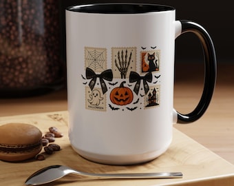 Bonita taza de Halloween: Calabaza, Gato, Temporada Escalofriante, Otoño (325 ml y 400 ml)