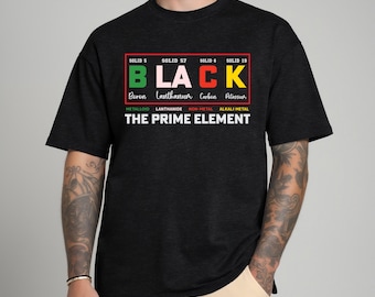 Black the Prime Element-T-shirt – Stoer statement-T-shirt – Empowerment-shirt – Unisex zacht katoen – Inspirerende kleding