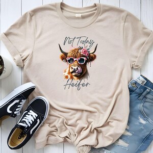 Not Today Heifer T-Shirt – Funny Cow Quote Graphic Tee – Sassy Southern Humor Shirt – Unisex Attitude Statement Tee – Farm Life Mood T-Shirt