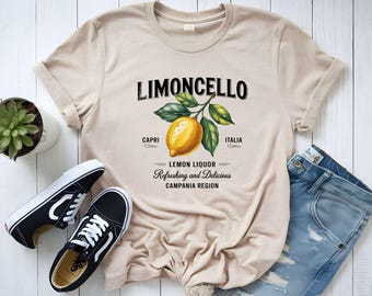 Limoncello Grafik-T-Shirt - Retro italienischer Sommer, Zitrone