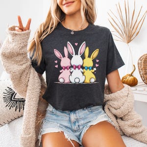 Coquette Easter Bunny Shirt - Rabbit Lover Gift, Cute Easter Shirt, Spring Outfit, Bunny Graphic Tee, Easter Gift For Her, Rabbit Lover Tee
