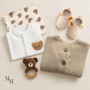 Neugeborenen Baby Geschenk-Set für Jungen nach Hause kommen Outfit-Baby-Dusche-Geschenk-Bundle Teddybär-Baby-Strampel und Decke Geschenk für Baby Boy Strampelanzug