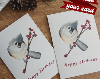 Feliz dia do pássaro | Feliz aniversário, Tufted titmouse