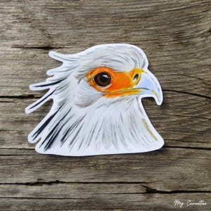 Secrétaire oiseau, sticker oiseau soudanais découpé en vinyle