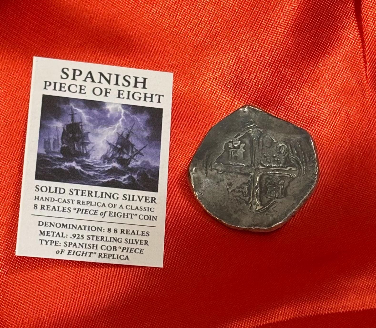 Spanish Shipwreck Coin Piece of 8 Reales Pirate Treasure Solid