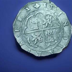 8 reales Felipe II Potosí 8 Reales Atocha Shipwreck Pirate Coin