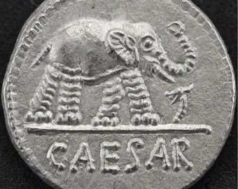 古代ローマのデナリウス象ユリウス・カエサル紀元前48～49年古代ローマ