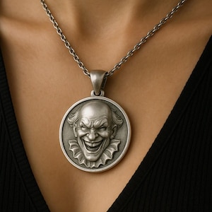Clown Pendant Horror Halloween IT Inspired 925 Silver