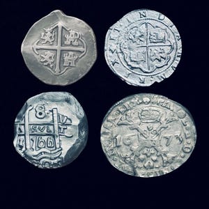 8 Reales Spanish Coin Piece Of 8 Pirate Shipwreck Coin Lot Of 4 Coins