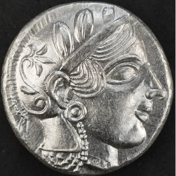 Greek AR Tetradrachm of Athens Attica Owl goddess of wisdom Athena, Solid Silver Coin