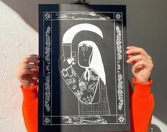 Sérigraphie, Impression décorative, Art pour la maison, Art traditionnel, Illustration d'affiche