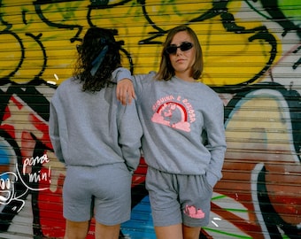 Ensemble de sport amusant, sweat-shirt et pantalon avec dessin, vêtements de sport, vêtements avec dessins, vêtements amusants
