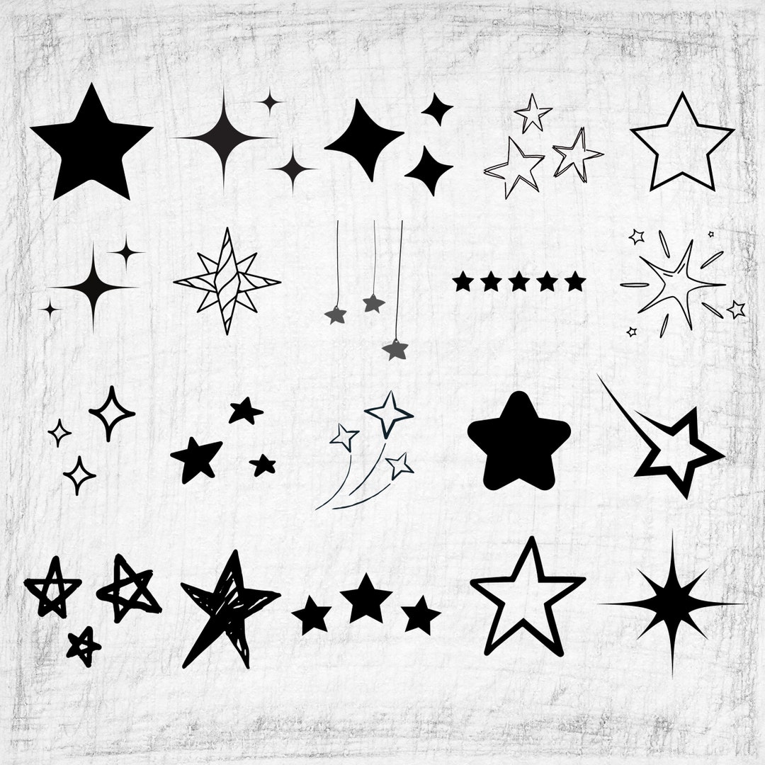 20 Star Design Bundle, Star Clip Art, Star Designs, Cut Files, Png, Jpg ...