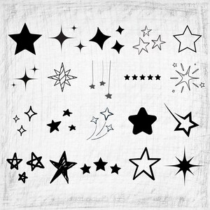 20 Star Design Bundle, Star Clip Art, Star Designs, Cut Files, png, jpg, svg, Digital Download, Transparent Background,  5K Resolution