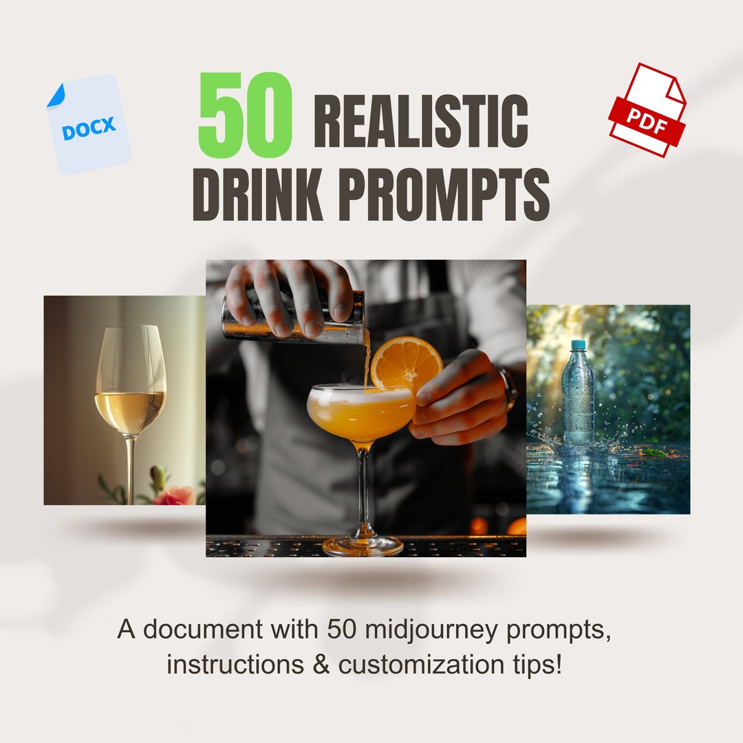 50 Hyper Realistic Drink Prompts for Midjourney, DALL.E 3, Chatgpt ...