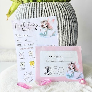 Personalisierte Zahnfee Quittung Fee Zahn Umschlag DIY Printable - Magical Moment Creations, A4 und US Letter Size Fee digitaler Download