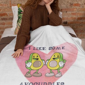 Let s Avocuddle Funny Cute Blanket Avocado Love Blanket Cartoon Romantic Blanket Valentine s Day Blanket Etsy