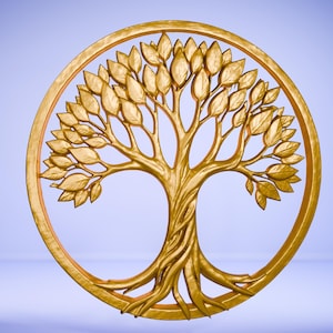 Tree of Life 3D STL Model for 3D Printing, CNC Relief, Woodworking, Wall Decor, Happiness Symbol