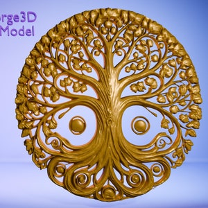 Tree of Life 3D STL Model for CNC, Aspire, Artcam, 3D Printer, Relief, Woodworking, Wall Decor Art