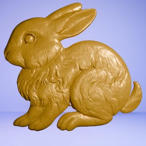 Rabbit Bas-Relief 3D Model STL