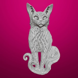 Modèle 3D Angry Cat et carte de profondeur Aspire Artcam