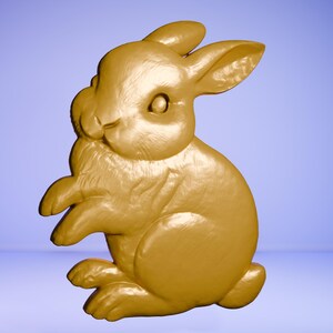 Rabbit Bas-Relief 3D Model STL