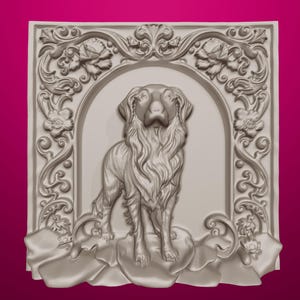 Relief Dog Breed Setter/Spaniel Modèle 3D STL et carte de profondeur pour Aspire ArtCAM