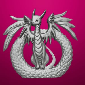 Sweet Dragon Relief 3D STL Model for Aspire Artcam, Perfect for Woodworking, Stone Engraving, Wall Decoration