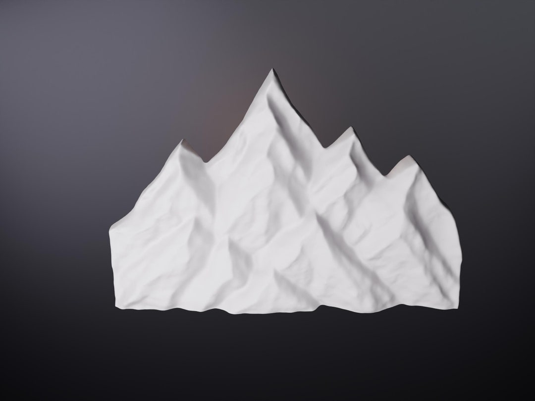 Mountain Range 3D STL Model for CNC Engraving, Wall Sculpture, Aspire