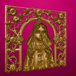 Mystérieuse jeune fille à capuche modèle 3D STL et carte de profondeur, relief CNC, travail du bois et gravure sur pierre