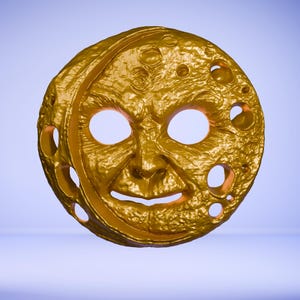 Cookie Moon Face 3D STL Model, Aspire, Artcam, CNC Relief, Wood Carving, Wall Decor, Engraving