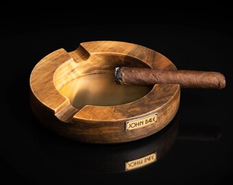 Custom Unique Cigar Ashtray/Personalized Wooden Cigar Accessories/Man Cave/Smoking Extinguisher/Gift for Him/Cigar Holder/Headshop/Tobacco