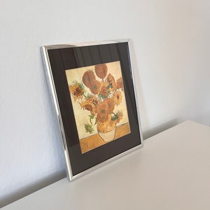 Vintage Silver Frame, 'Sunflowers' Paris 1887, Vincent van Gogh, Matted, Wall Art, Modernist Design, Post-Impressionism, Art Home Decor