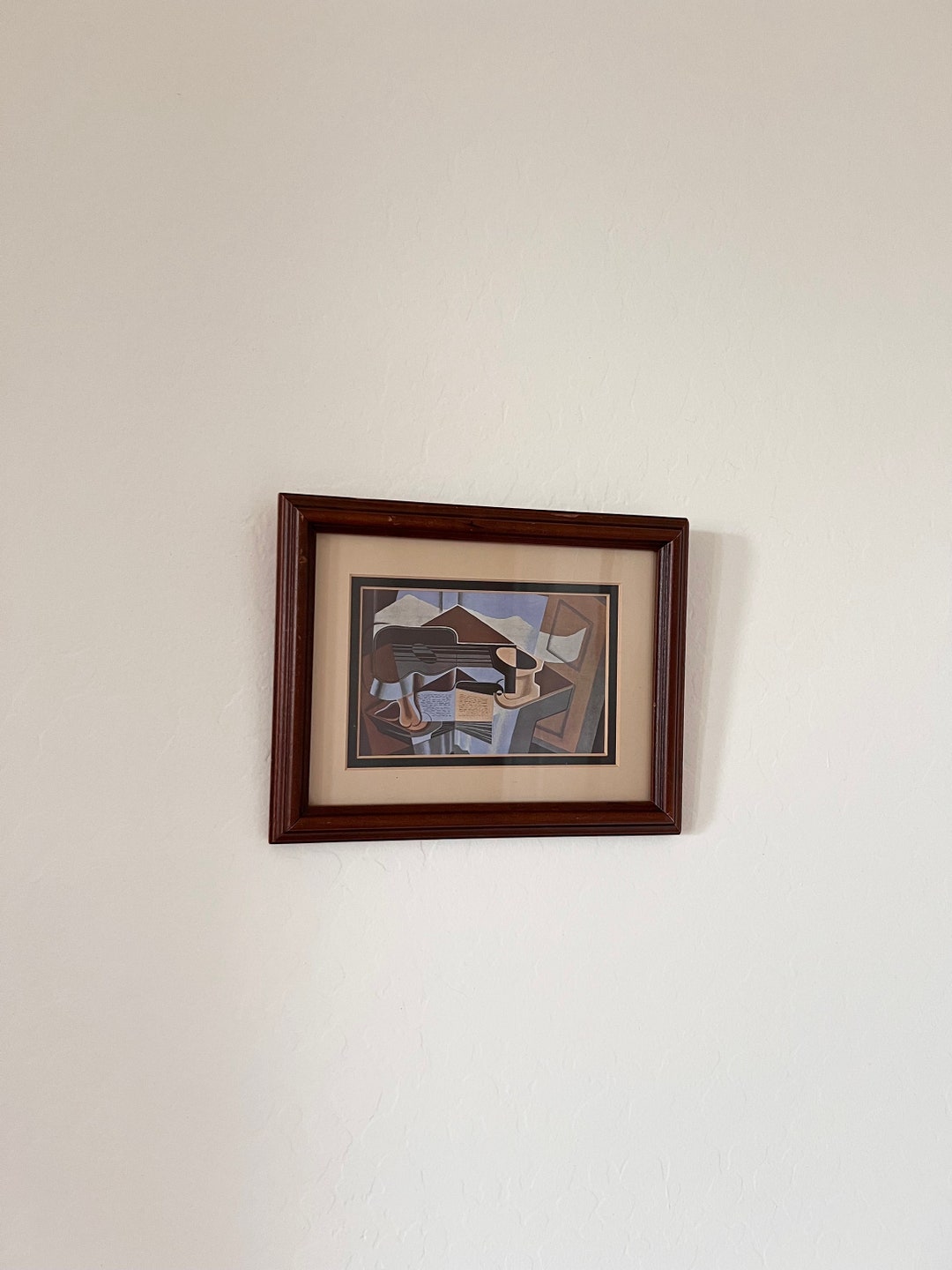 Vintage Wood Frame, Modernist Cubism Art, Wall Shelf Art Frame With ...