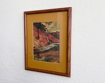 Vintage Wood Frame, 1889 ‘The Aven Stream’ Charles Laval Color Matte, Synthetism Landscape Art, Wall or Shelf  Landscape Artwork
