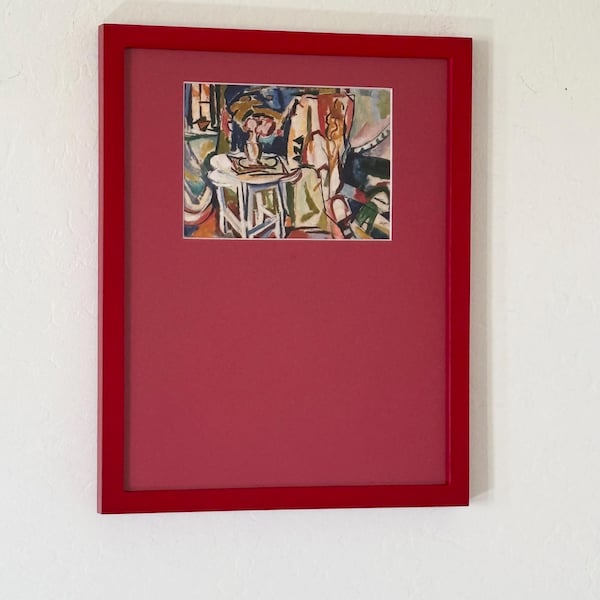 1915 Abstract “Interior” Giclee Fine Art Print Henry Lyman Sayen Red Wall Framed Art Abstract Modernist Home Art Decor Vertical Art Red