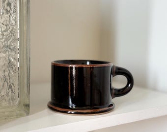 Vintage Dansk Niels Refsgaard Nielstone Sandstone Brownstone Stoneware Coffee Tea Mug MCM Dansk Neutral Kitchen Black Pottery Modernist