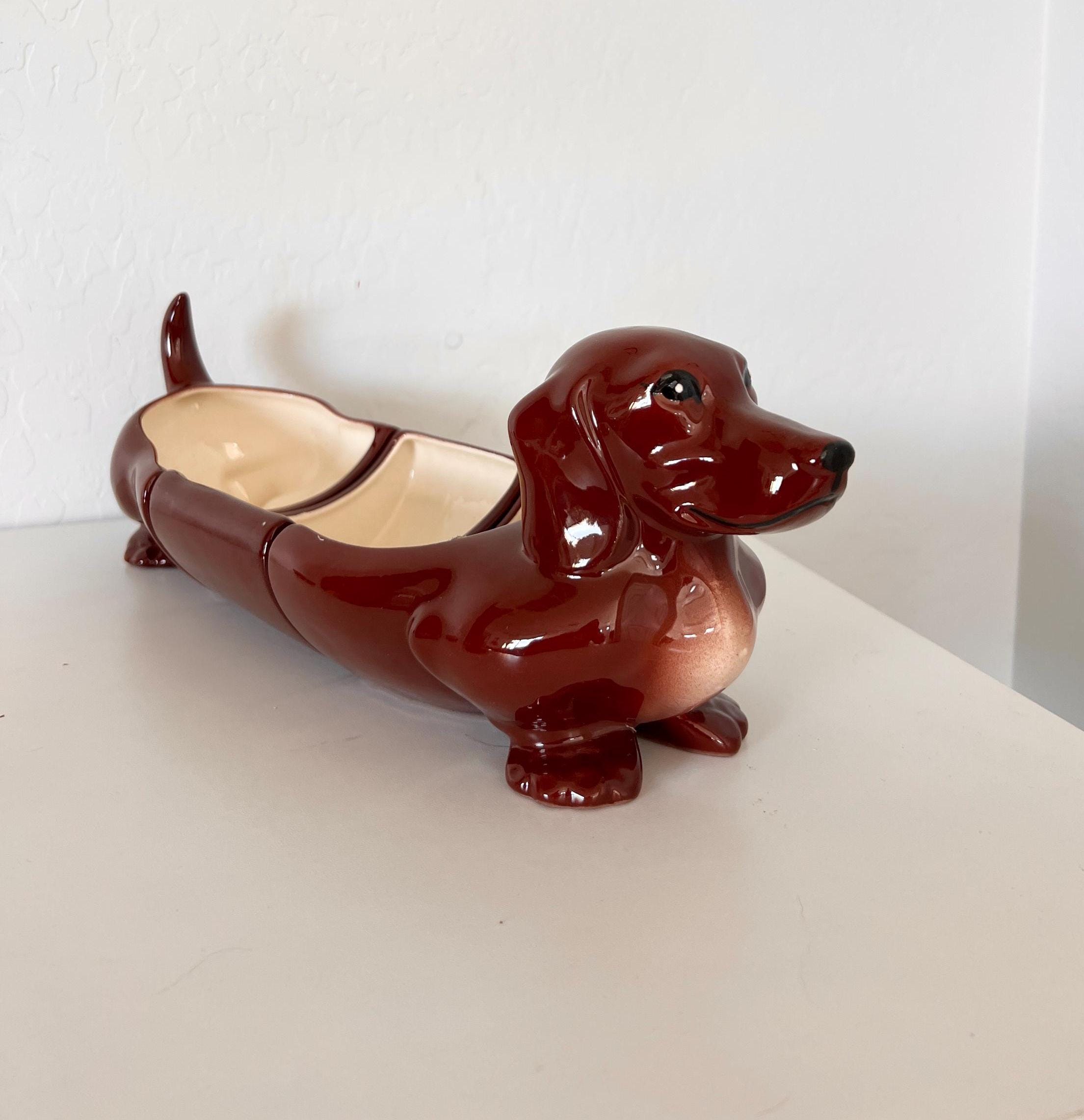 Vintage 1950's Dachshund Marston California Pottery Dog Dish