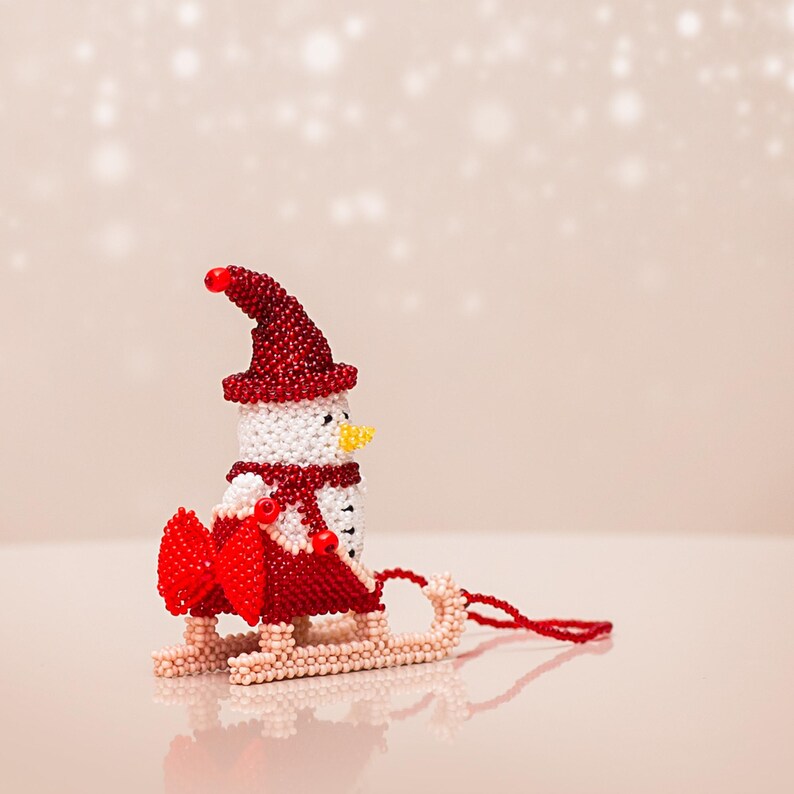 Beaded Sled Pattern | Peyote Stitch Beading Tutorial | Miniature Winter ...