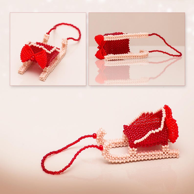 Beaded Sled Pattern | Peyote Stitch Beading Tutorial | Miniature Winter ...