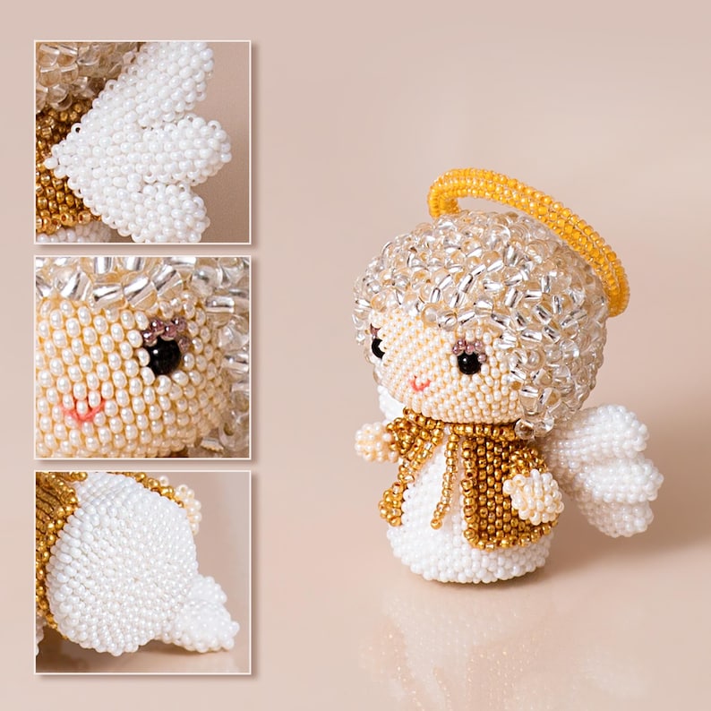 Beaded Angel Pattern PDF | Christmas Mini Bead Figurine DIY | Peyote ...