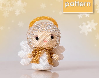 Beaded Angel Pattern PDF | Christmas Mini Bead Figurine DIY | Peyote Stitch Tutorial